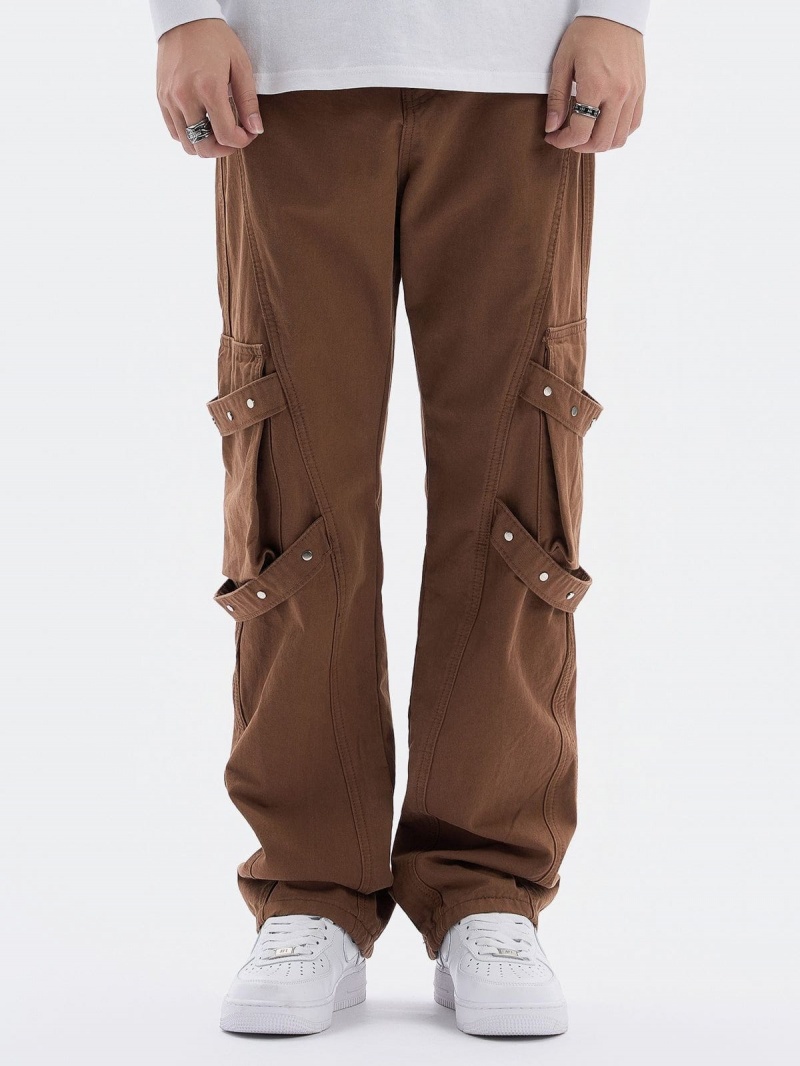 Jean Aelfric Eden Button Web Cargo Pants Marron | PRV-29416039